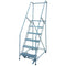 NEW ROLLING LADDER, 6 STEP, 60"H TOP STEP, 90" OVERALL HEIGHT, 10"D TOP STEP, 450 LB CAP, 24"W PERFO