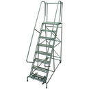 NEW ROLLING LADDER, 8 STEP, 80"H TOP STEP, 110" OVERALL HEIGHT, 20"D TOP STEP, 450 LB CAP, 24"W PERF