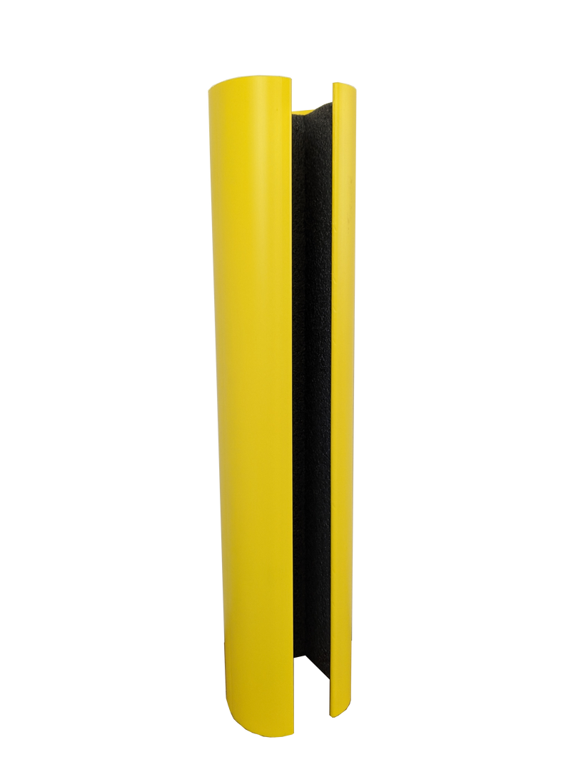 New Polymer Snap-On Post Protector, 24"H, Fits 3"W x 3"D Columns, Yellow