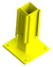 42"H Lift-Out Guard Rail Column, Middle, for Double Rail, 4"W x 4"D, 10" sq. base plate